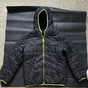 Boys Eddie Bauer Black Jacket with Green Trim
